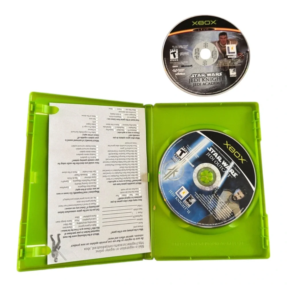 Star Wars Jedi Academy Jedi Outcast Republic Commando Xbox Video Games Lot 3‎